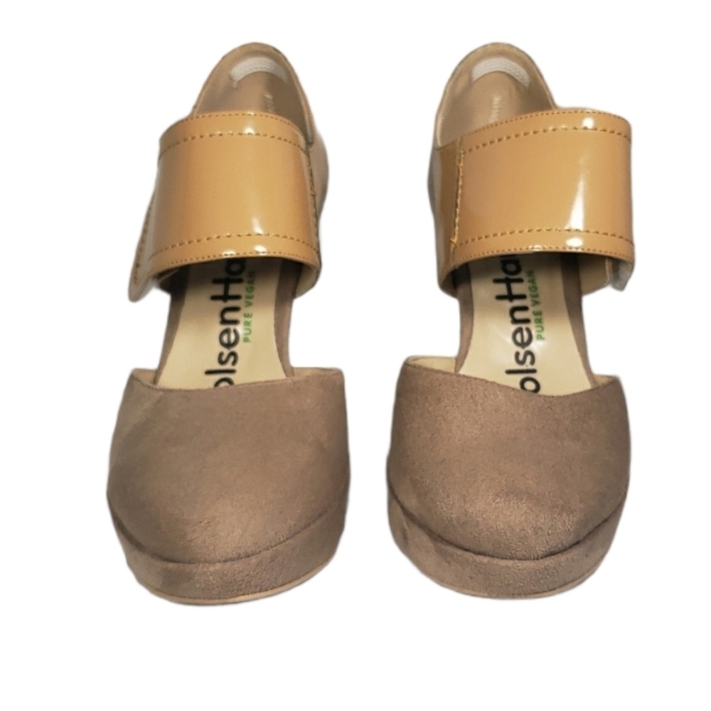 Olsenhaus Pure Vegan Leather Nude Heels Size 8